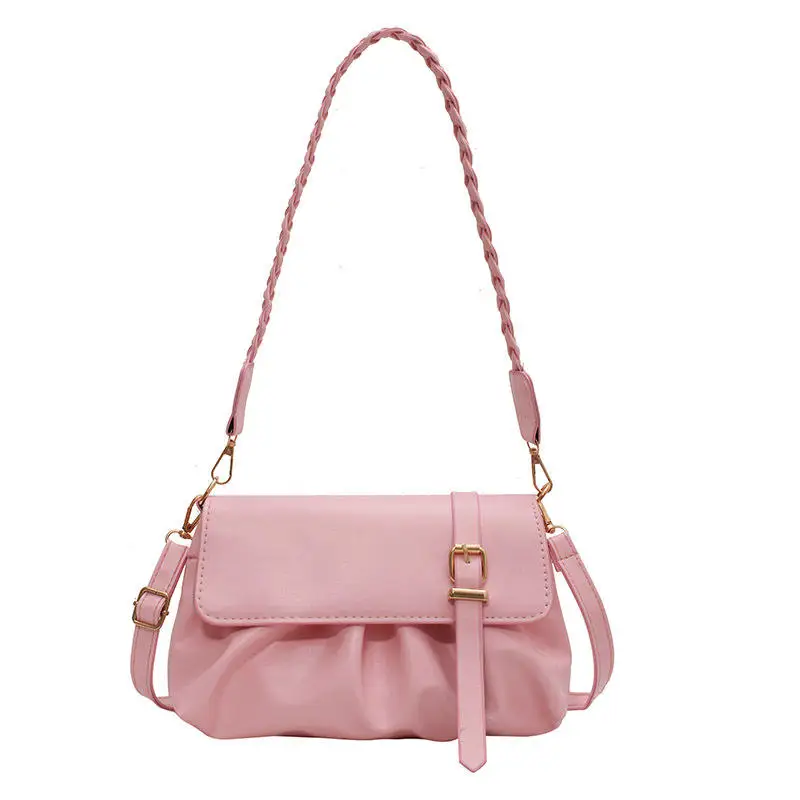 Handbags for Women Shoulder Bag with Ruffles PU Leather Pillow Multi-color Underarm Hand Bag Ladies Party