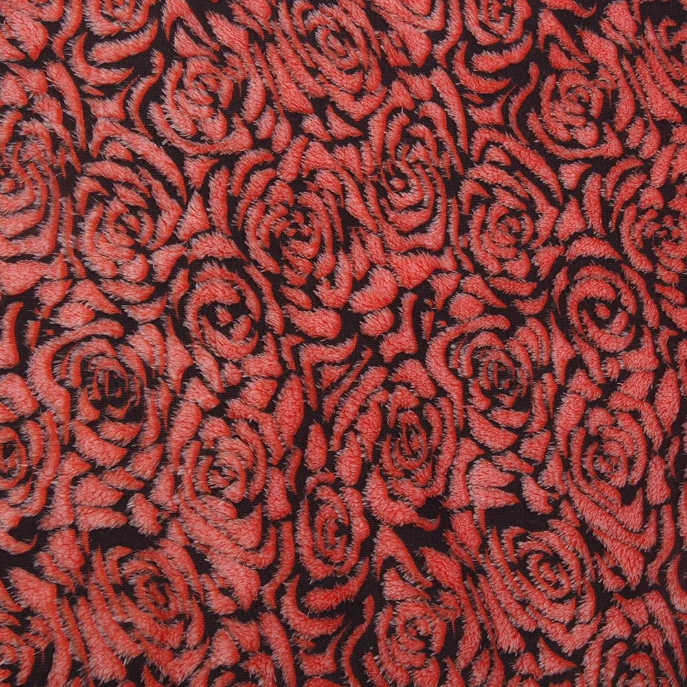 New Design Christmas gifts comfortable floral back printed cut flowers flannel fabric