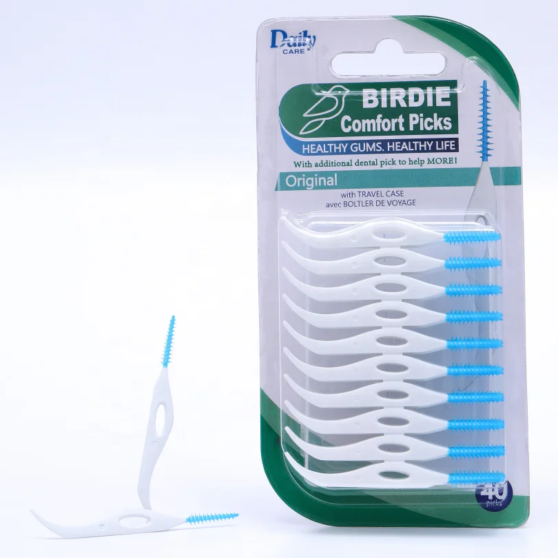 Daily Care Soft Rubber Bird Shape Age-Appropriate Adult Toothpicks Interdental Brush for Teeth Cleaning