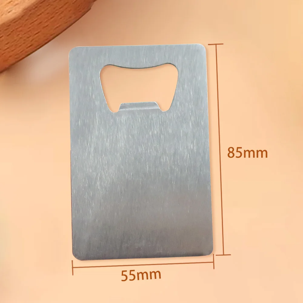 Wholesale bulk blank card bottle opener sublimation custom engraved logo metal business credit card bottle opener