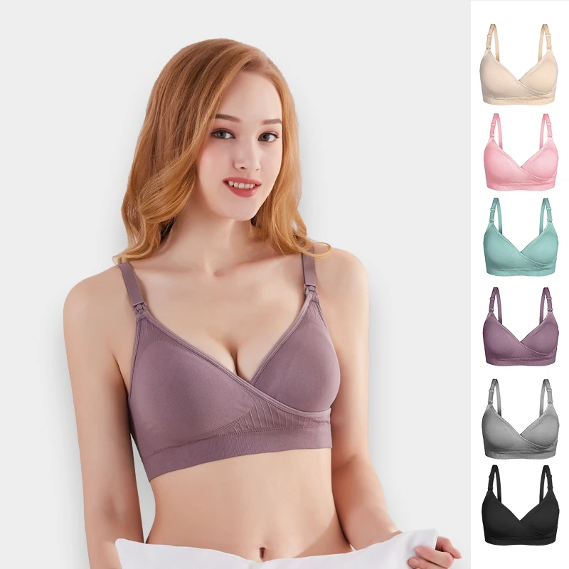 
Womens Seamless Sleep Nursing Bra for Breastfeeding Clip Down Maternity Bras 