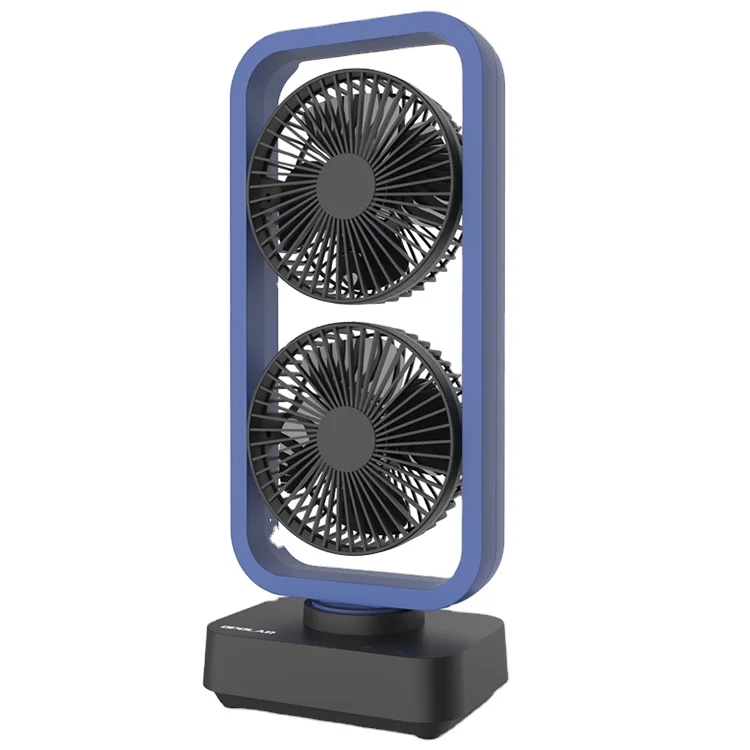 Be1 Windhole-2 Portable Double Blades Auto Shake Battery Operated Clip Fan Usb Rechargeable Camping Fans