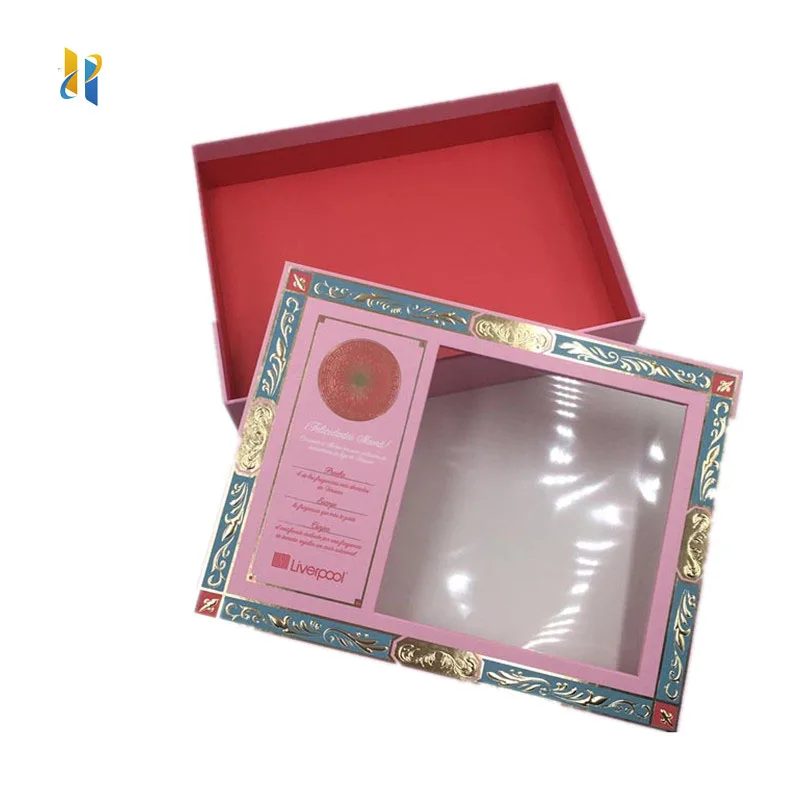 Christmas chocolate gift packing praline paper packaging box flat pack premium chocolate box with ribbon with foam window