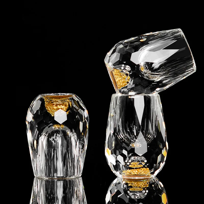 Gold foil liquor cup gift box set Jinshan Crystal wine divider one shot glass household spirit cup upscale wine glass set