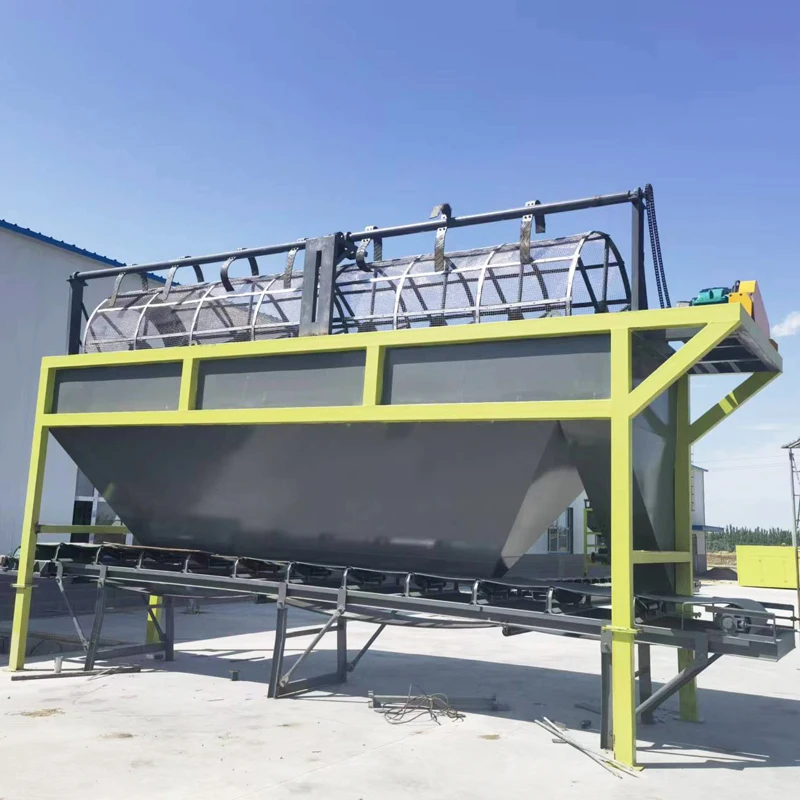 Separation compost fertilizer rotary drum screening compost sieve machine