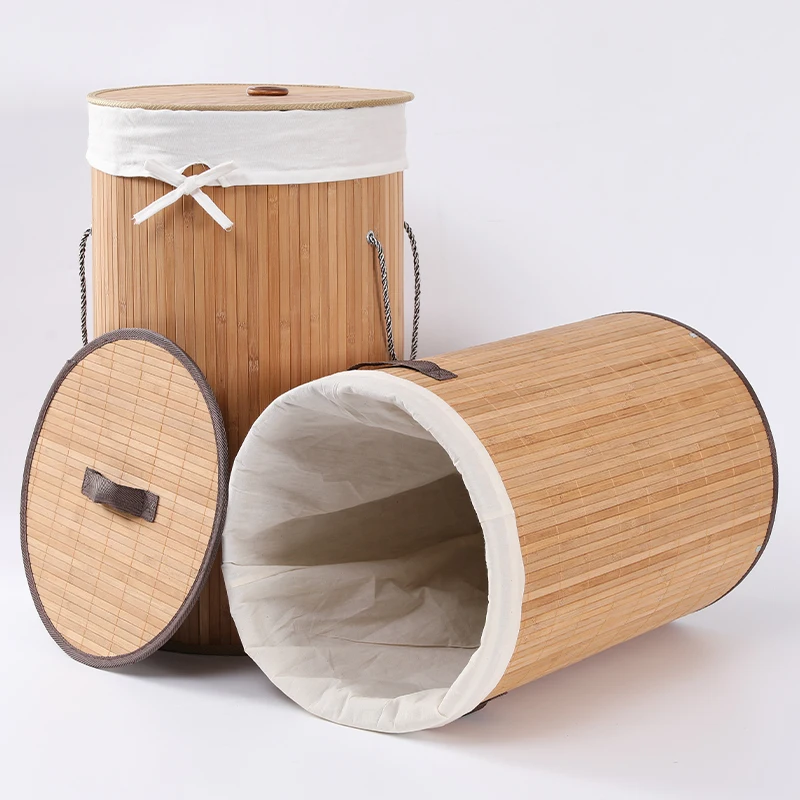 Manufacturer Custom Square Basket Natural Hamper Bamboo Laundry Baskets