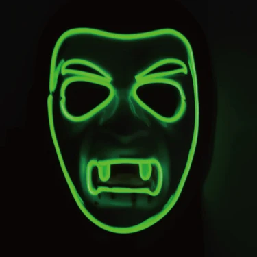 LED Halloween Mask Cold Glowing Mask Light up Mask Luminous Facepiece Props Gifts Festival Costume Masquerade Parties