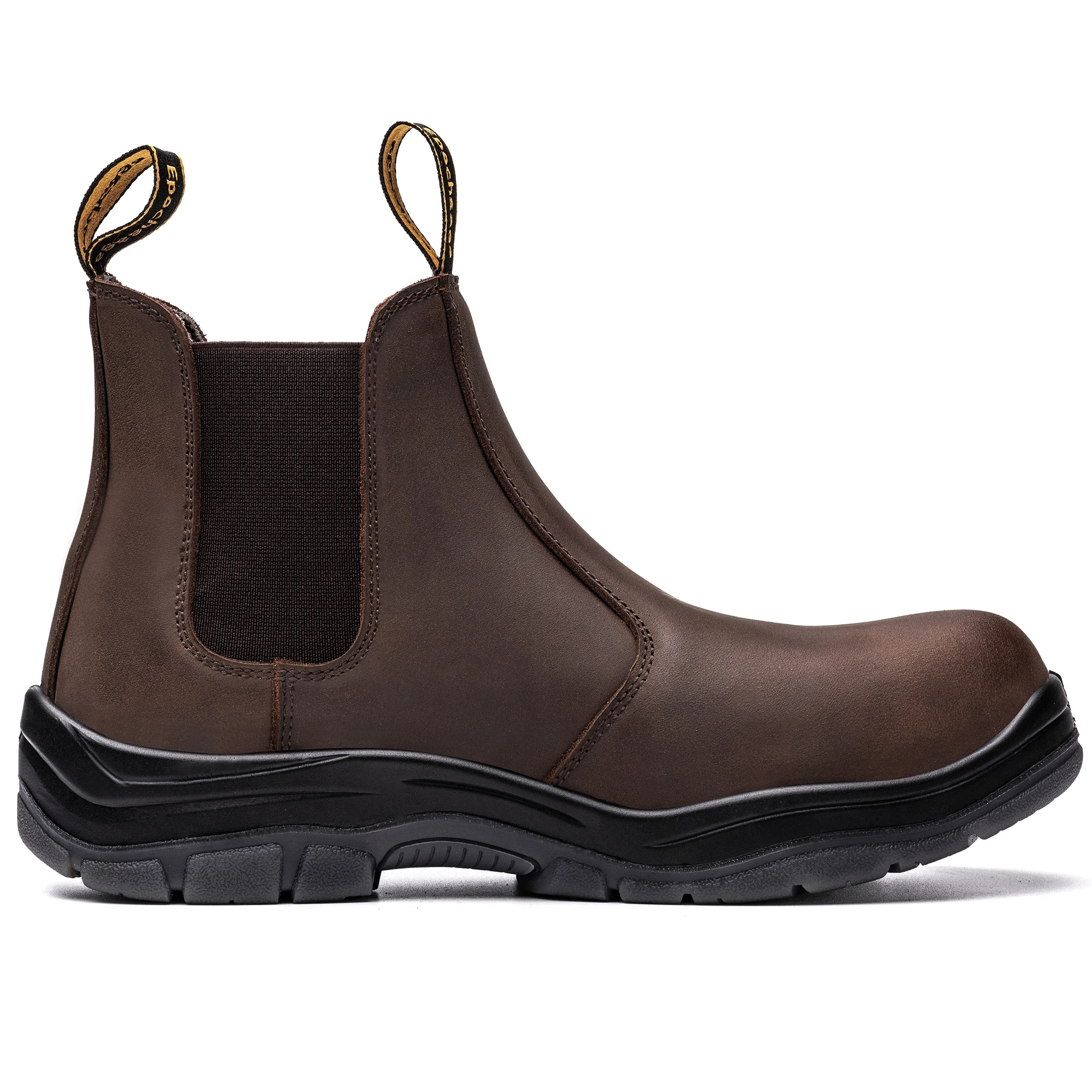 Hot selling crazy horse leather anti smash durable construction safety boots shoes chelsea shoes