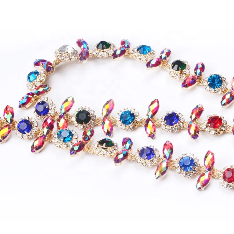 Модный аксессуар AB stone series, золотая металлическая чашка-коготь для пришивания стразами, кристальная отделка стразами