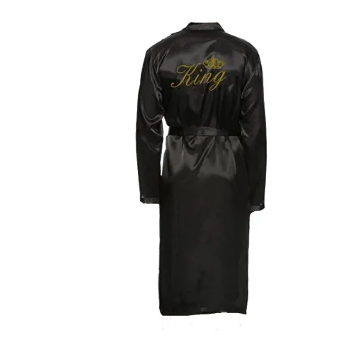 Wholesale satin printed king/queen couple robes fashion men and women home nightgown Bathrobe