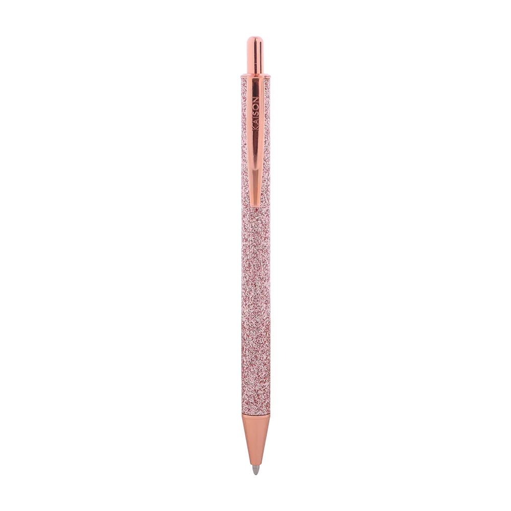 Индивидуальный образец Высококачественная портативная шариковая ручка с прессом цвета розового золота серебряного