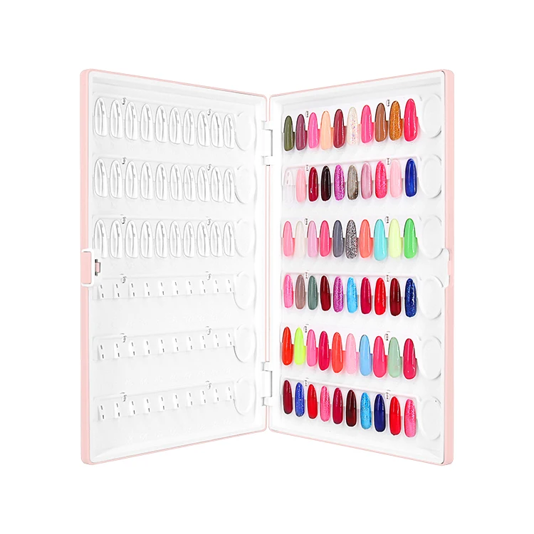 120 Colors Nail Polish Sample Display Book with Free Tips Nail Swatch Charging Book