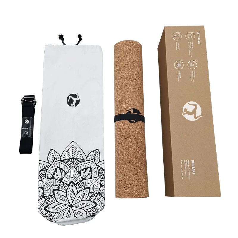 FDM Eco friendly Cork and Tpe/Natural Rubber Non-slip Fitness Yoga Mats with Logo portugal for Gym Market Household mat set