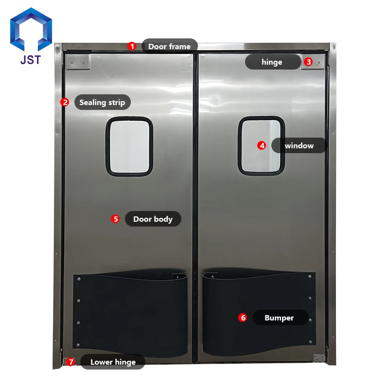 Stainless steel  swing door  noise proof impact traffic door