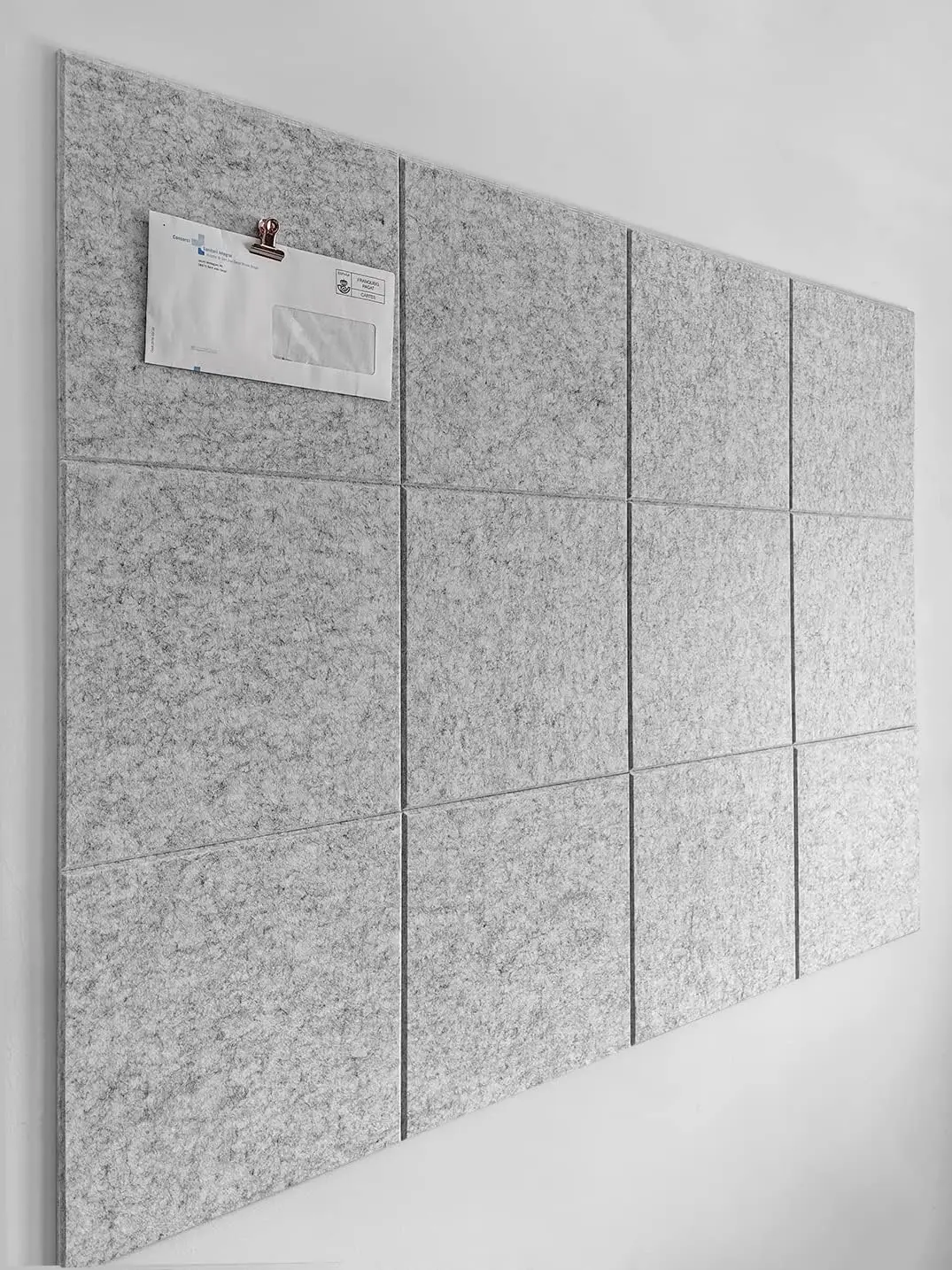 Large Cork Board  -  12  Felt Wall Tiles with Safe Removable Adhesive Tabs for Home Office