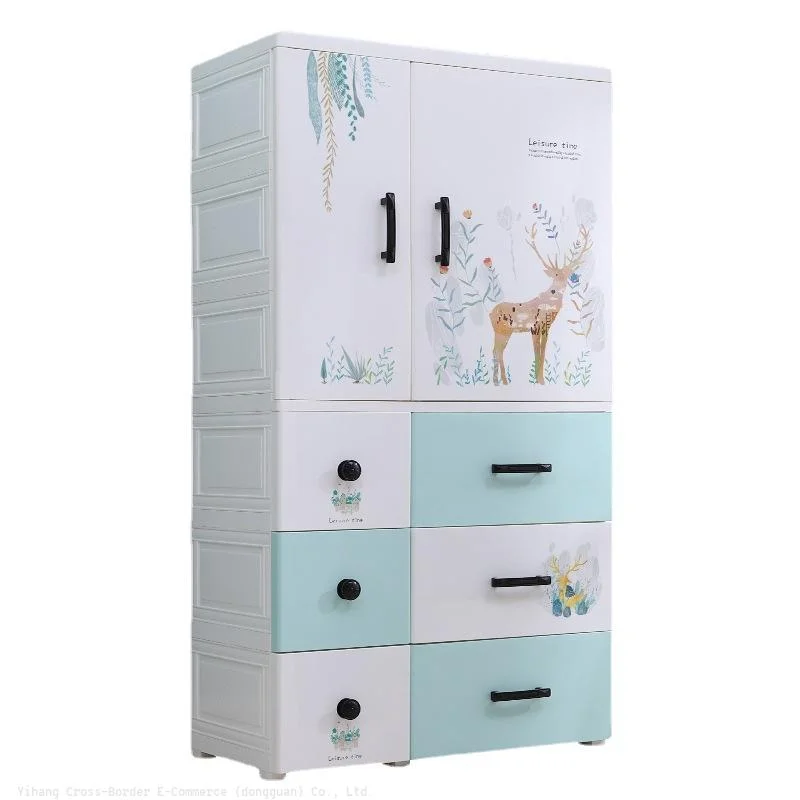 Multi-specification drawer storage cabinet Plastic baby closet Household baby children cartoon toys finishing storage cabinets