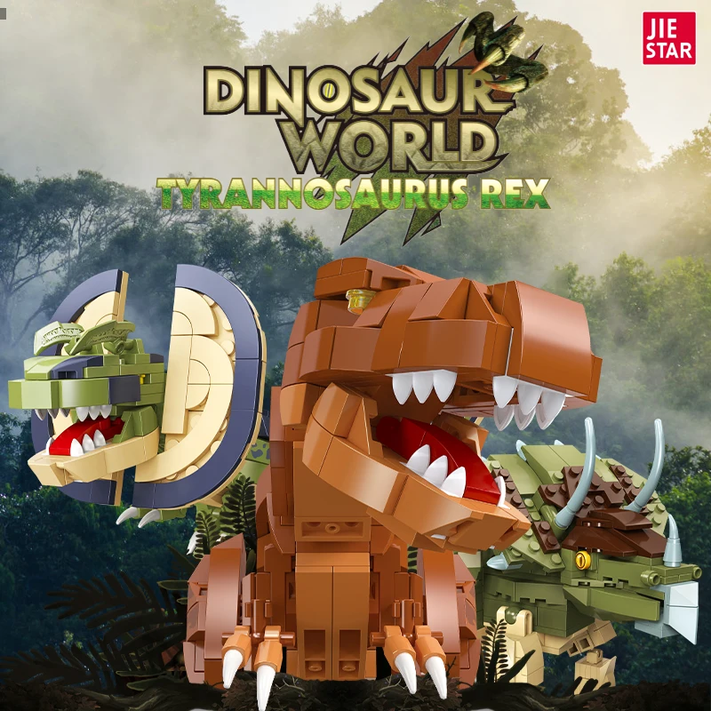 educational dino world dinosaur model building block set children gift set diy plastic dinosaur toy