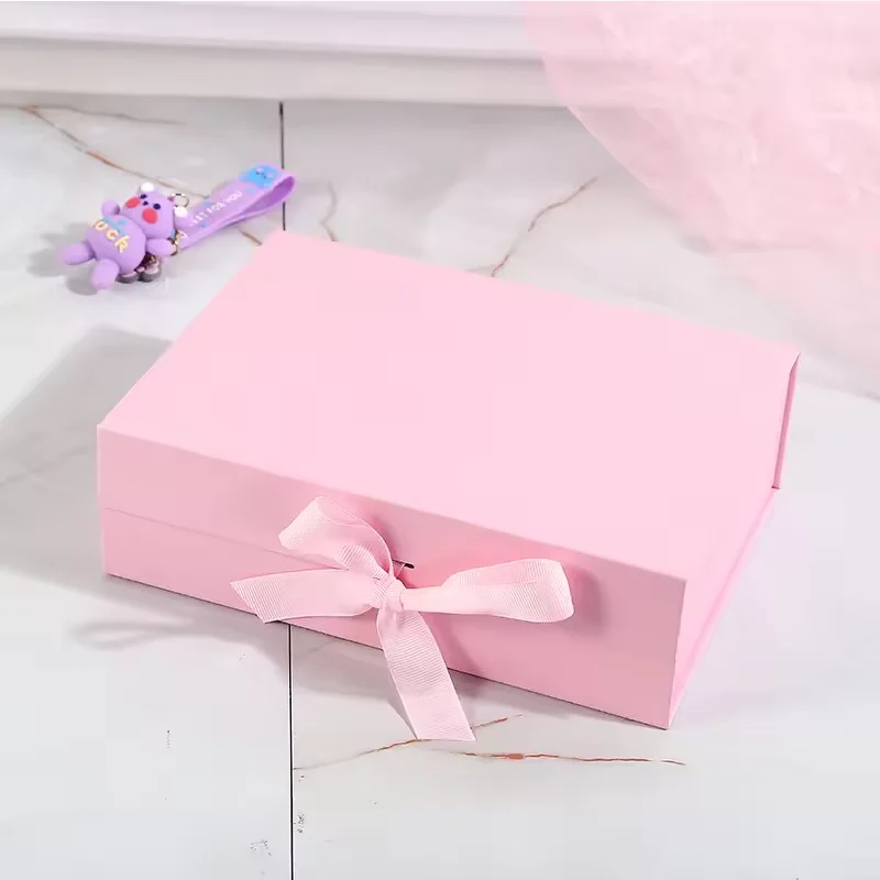 Wholesale Cardboard Gift Box Luxury Box With Changeable Ribbon and Magnetic Closure Folding Big Gift box