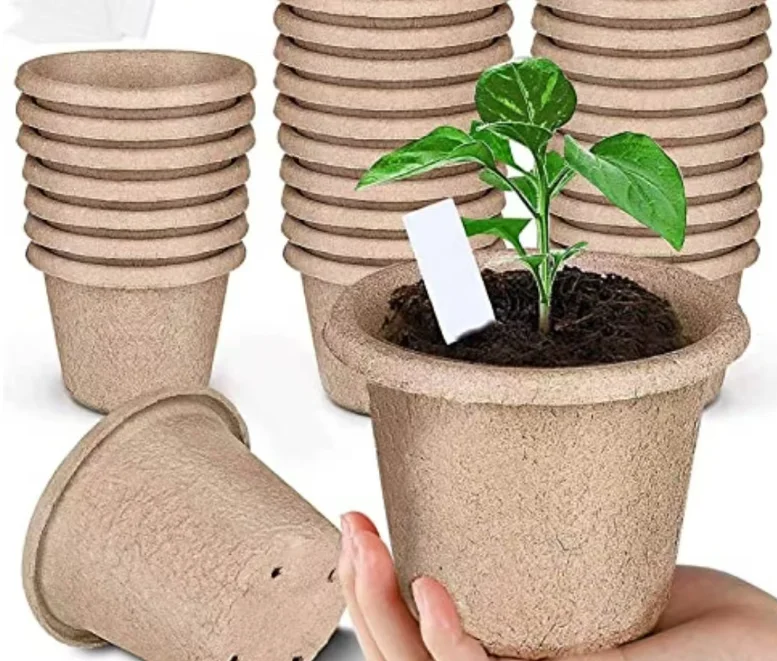 Disposable Biodegradable Paper Pulp Seeding pot Garden Plant paper Pots Environmental Seedling planter Flower Planting Cup