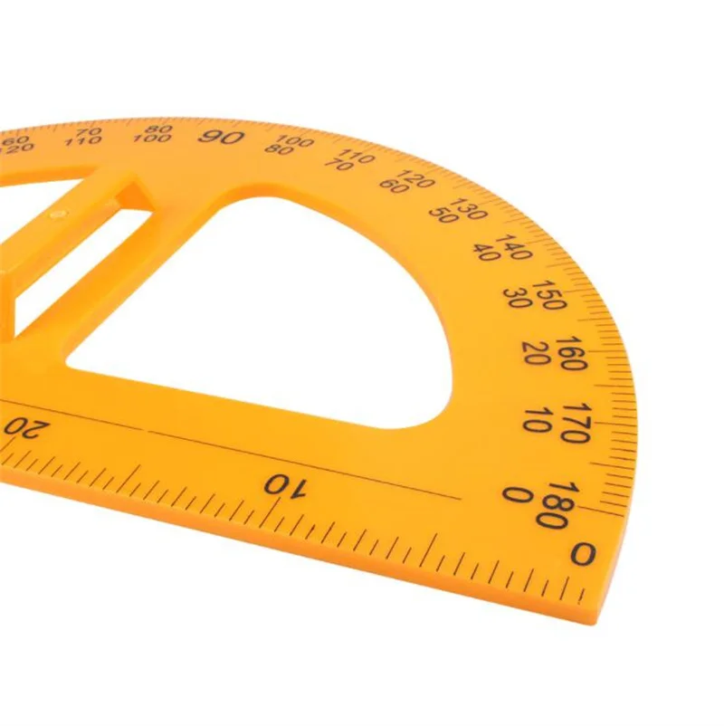 Учебные инструменты для учителей и студентов Геометрическая математическая помощь линейка желтый пластиковый большой транспортир
