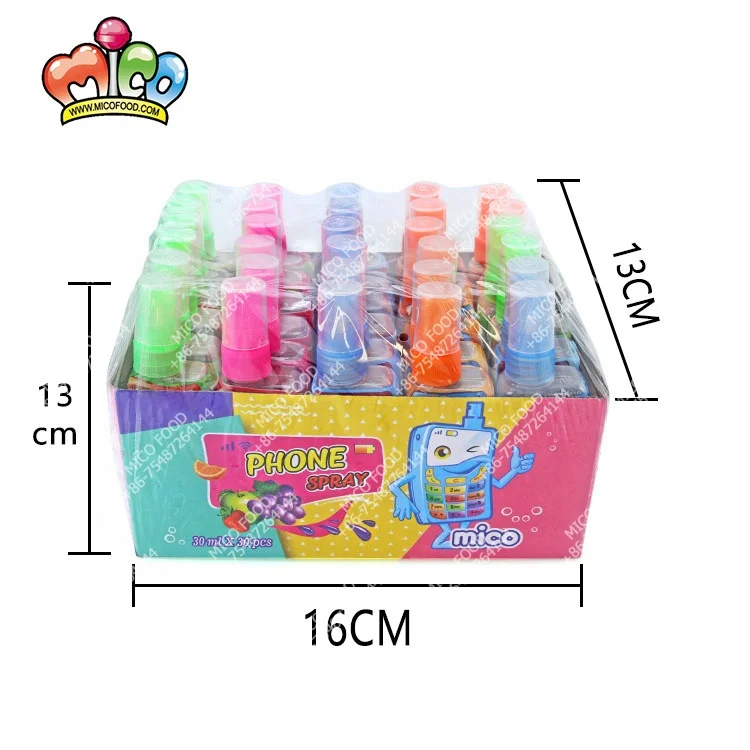 30ml Mobile Phone Shape Fruit Flavor Spray Liquid Candy For Kids