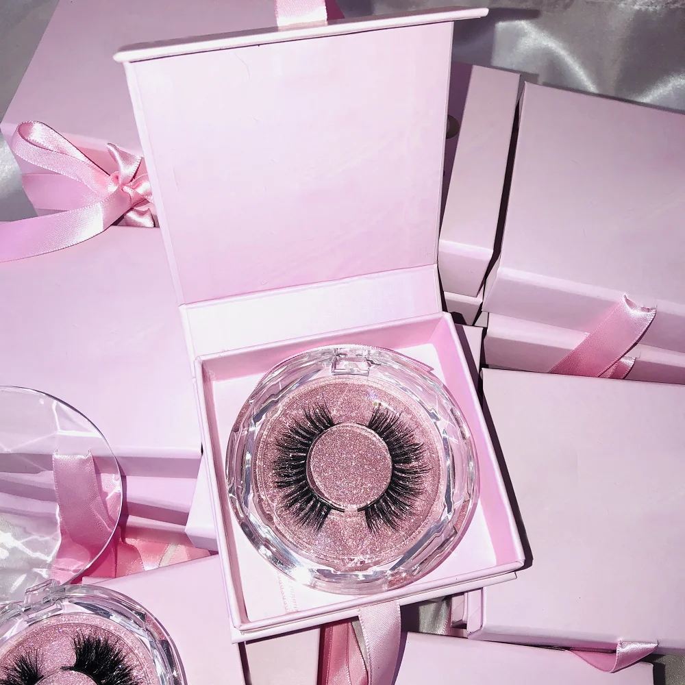 Customized Packaging Box Mink Magnetic makeup Eyeliner Fluffy Fur Strip beauty products 3D silk real mink Eyelashes