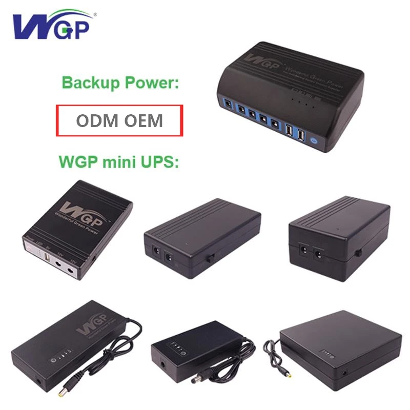 WGP MINI UPS 18650 литий-ионный аккумулятор портативный USB многоразовый выход мини-ИБП для Wi-Fi маршрутизатора