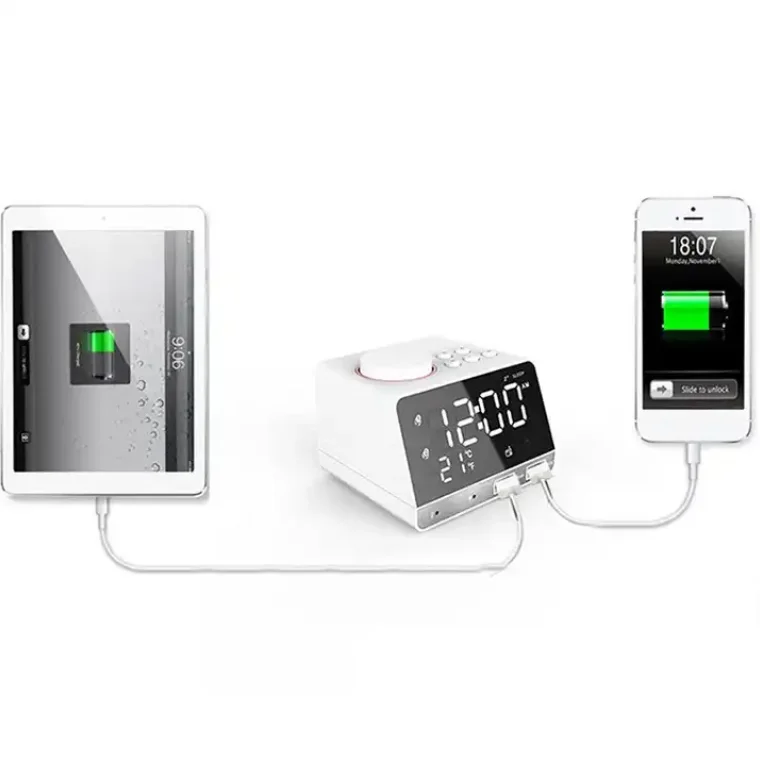 Alarm for hotels BT Speaker Creative Digital Music desk Clock Display Radio with Dual USB Support U Disk TF Card FM