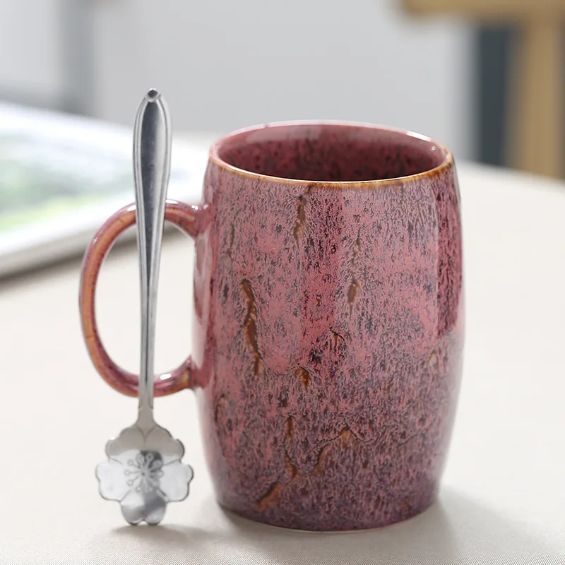 Hot sale 360ml luxury ceramic mug retro kiln variable glaze coffee mug