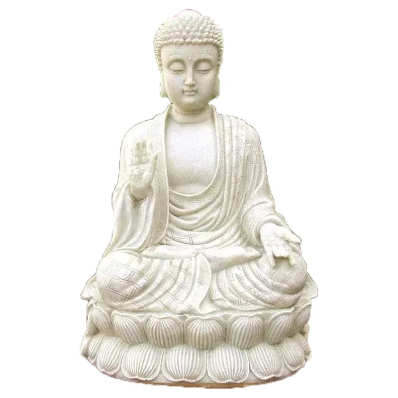 Shengye Large Outdoor Home Decoration Meditation Amitabha Marble Carved Buddha Life-size Resin Glass Fiber Sitting Buddha Statue