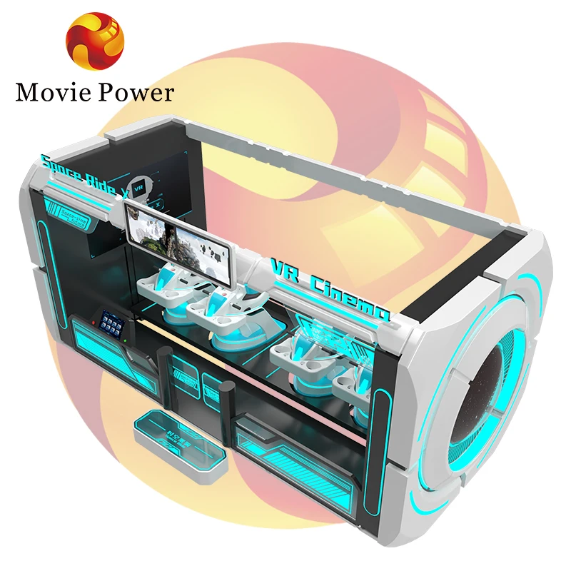 MoviePower 4 Players Full Motion VR Roller Coaster Simulator Virtual Reality Flight Games Simulator Virtual Game