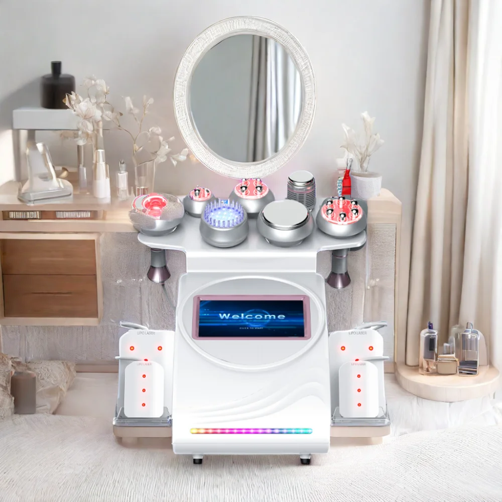 New Multifunctional 9 in 1 80K Cavitati0n beauty equipment EMS therapy machine for body skin care