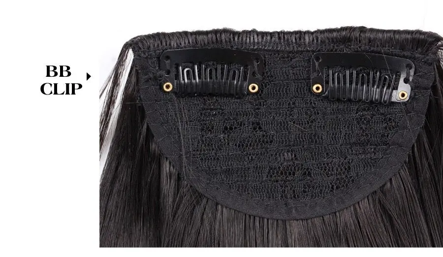 
Wholesale Mini Natural Female Air Bangs Sideburns Hairpin Seamless Double Sideburns Chemical Fiber Bangs 