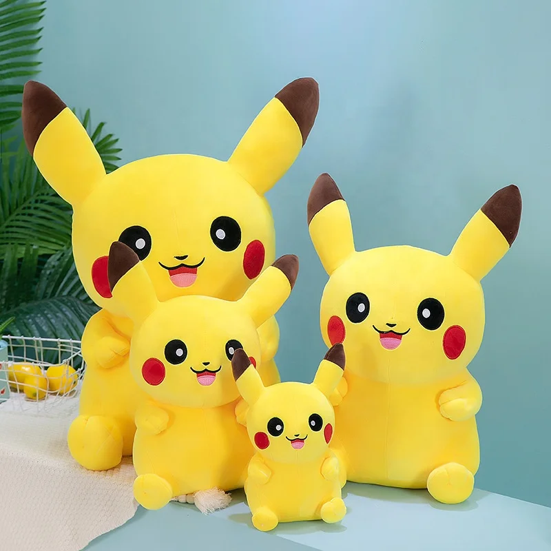 Wholesale Custom Cartoon Kawaii 35cm Pikachua Plush Toys Smiling Pikachua Stuffed Animal Doll For Girls Kids Gift