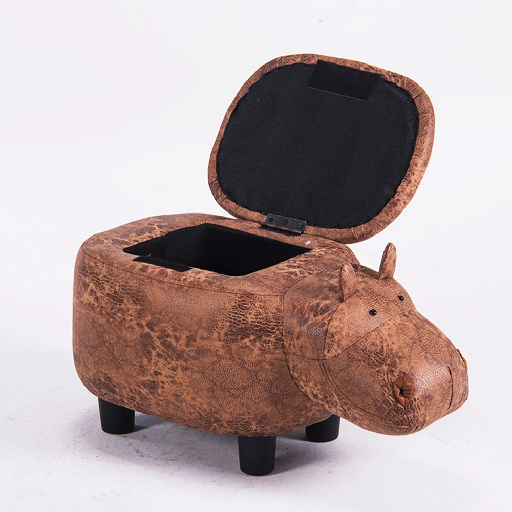 Modern design kids animal ottoman stool for kids and children animal shape stool support custom