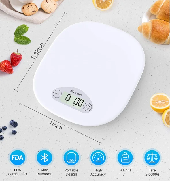 
Food Nutrition Smart Scale, Calorie Protein Analyzer Kitchen Scale for Baking, Cooking and Coffee Scale with 
