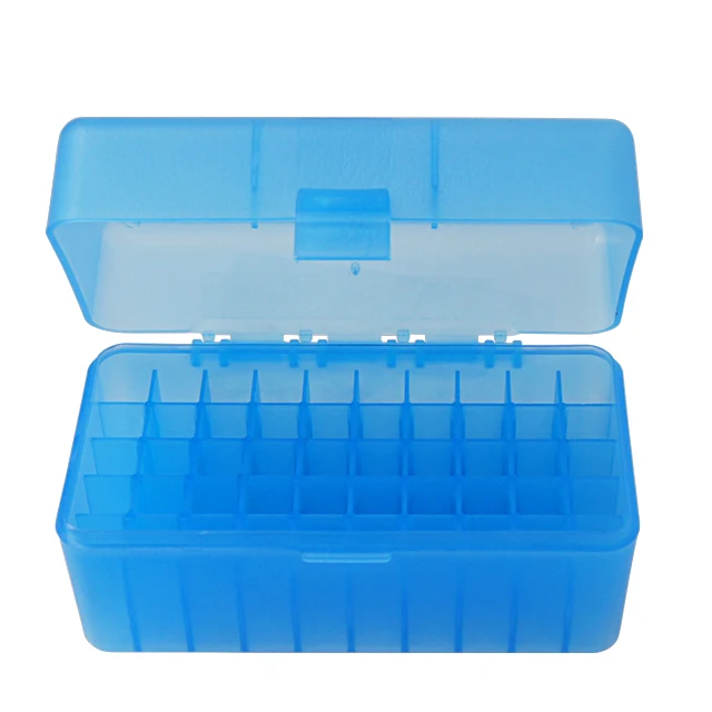 TB-908 Custom Carrying Blue Hard Plastic Ammo Can Bullet Case Box 50 Round