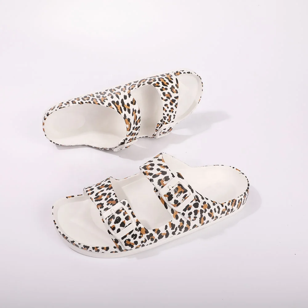 HEVA Digital Print EVA Injection Shoes Double Adjustable Buckle Cloud Slides Slippers Summer Women Sandals