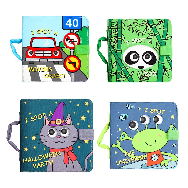 SEEJOYOU Wholesale OEM Early Learning Kids Felt Quiet Book Toy Sensory 3D Fabric  Fun Playing Busy Book