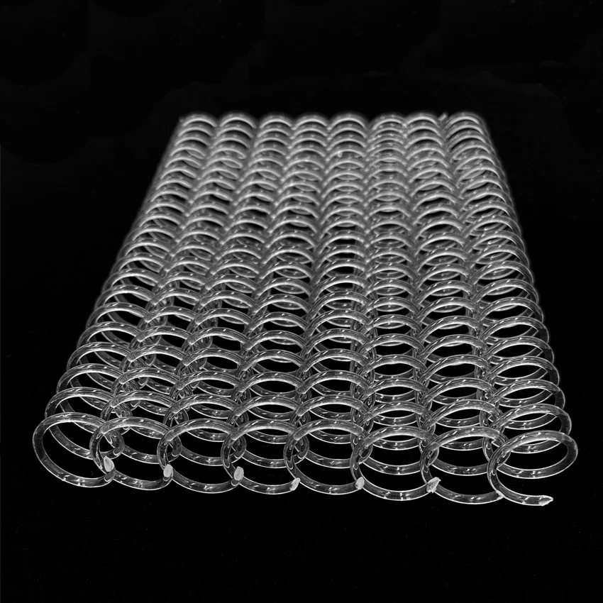 YPS PET Environmental Material Transparent Plastic Rings For Bind Book and Calendar Use Clear Spirals Plastic Binding Coil