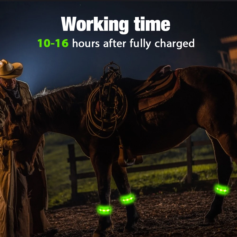 Battery Operated Decoration Accessories Equipment LED Flashing Horse Leg Collar Horse Breastplate