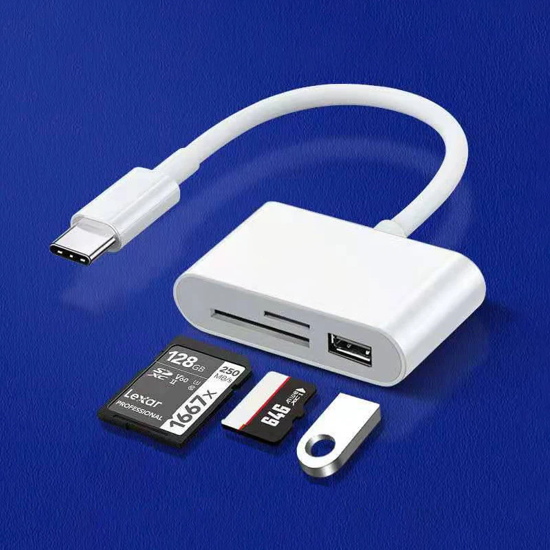New 2022 All in one usb 3 in 1 type c micro otg usb tf sd memory card reader
