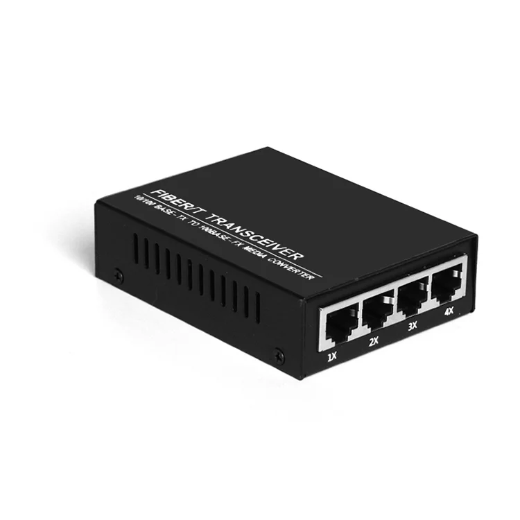 10/100 M 4 Port Fiber Optic To Ethernet Media Converter