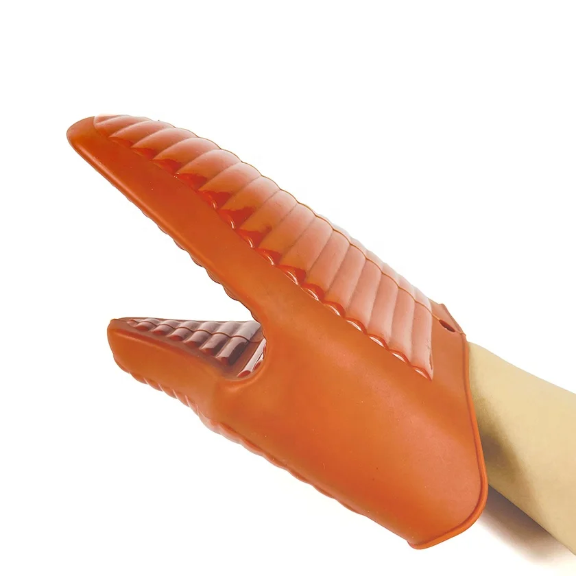 Heat Resistant Silicone Mitt BBQ Microwave Oven Baking Kitchen Smoked Food Multifunctional Waterproof Red Silicone Glove 1000pcs