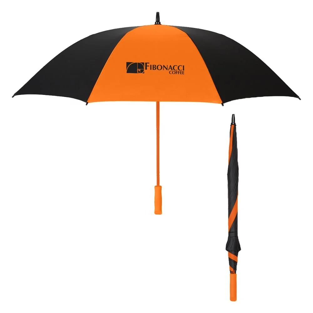 High quality straight silk screen printing matched color golf umbrella