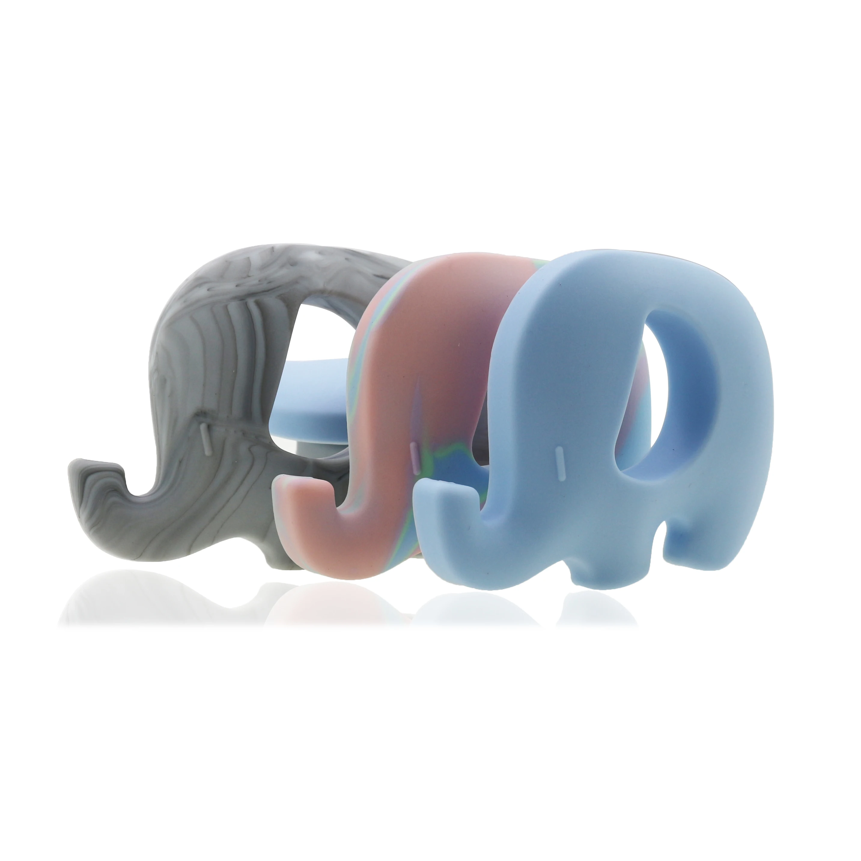 2021 wholesale BPA FREE  baby silicone teething beads teether elephant pendant food grade teether toys silicone