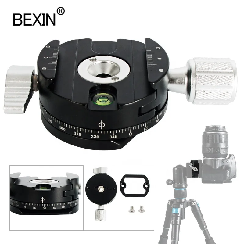 
BEXIN QJ-07 photography Camera Head Quick Release Clamp Anodic Oxidation 360 degree swivel Panoramic Panning Tripod camera Mount 