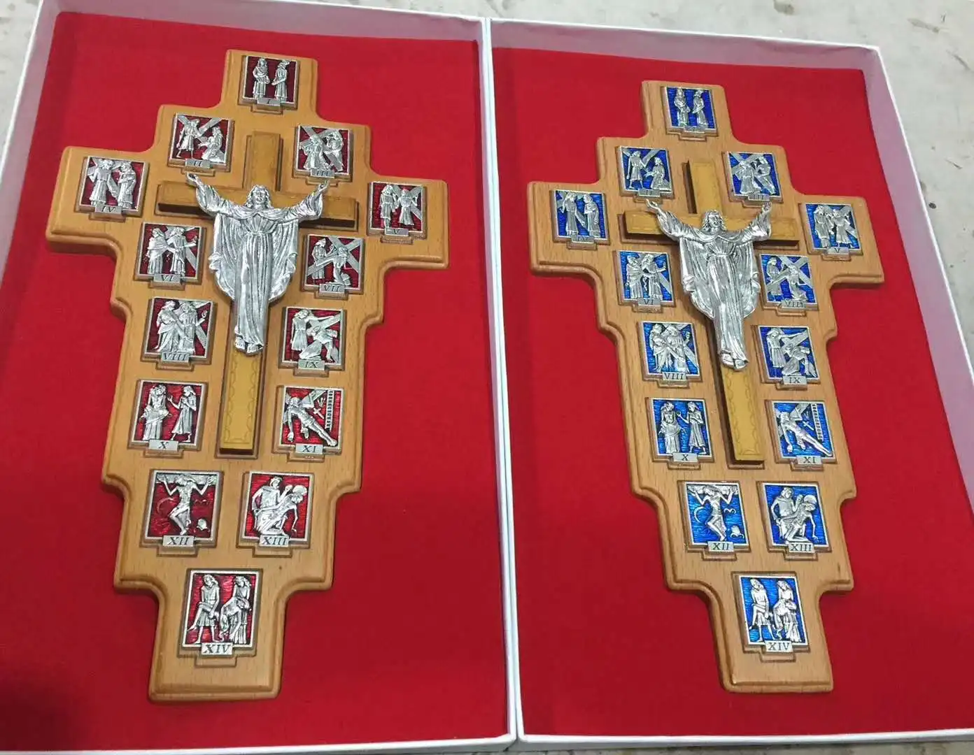 Religious Crucifix Catholic Wedding Prayer First Communion Baptism Wooden Wall Cross Figurine Statue Gift