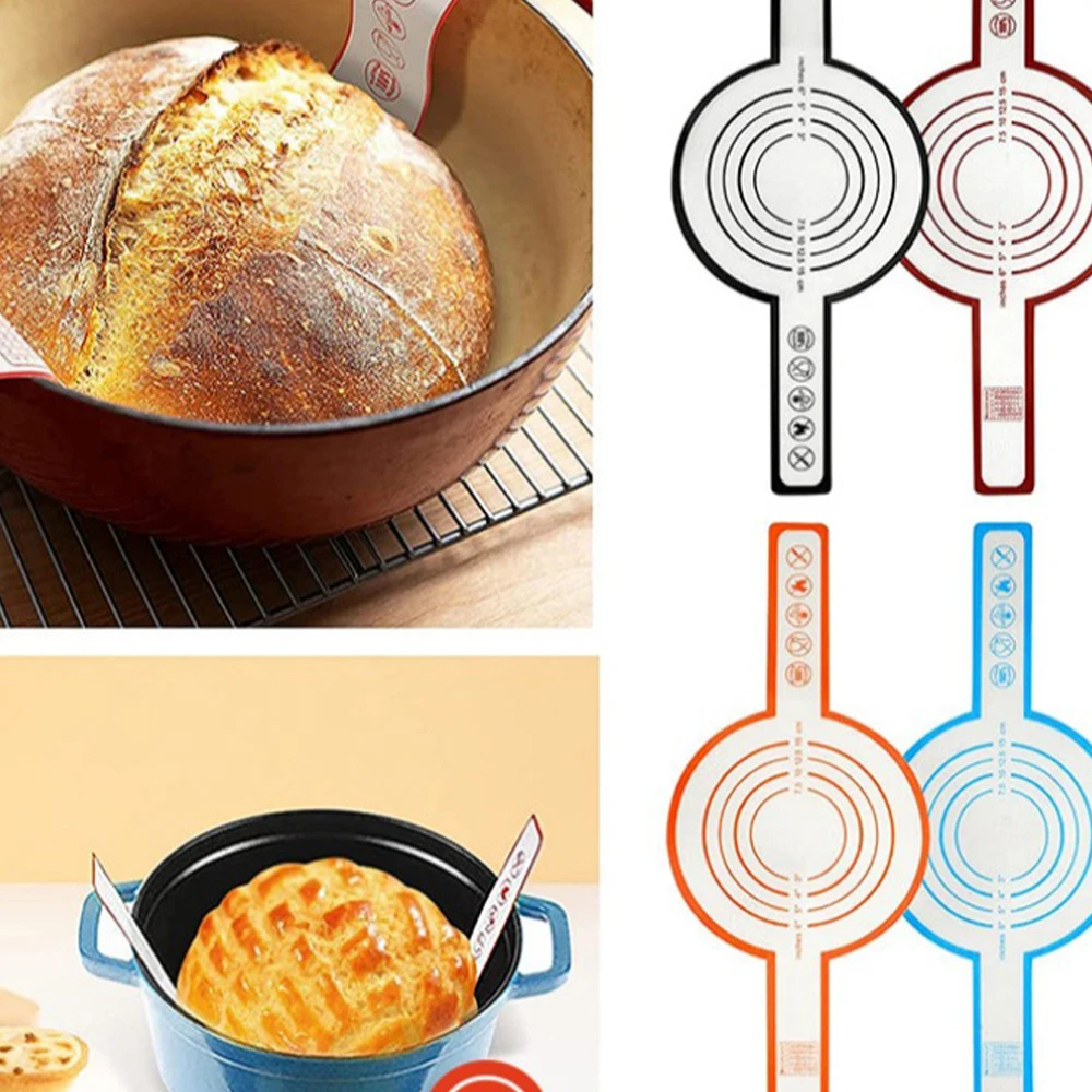 Kitchen Silicone Mat Sets Baking Mat Dutch Oven Bread Sling Liner Food Safe Long Handle Non-stick Cooking Silicone 4 Per Kit