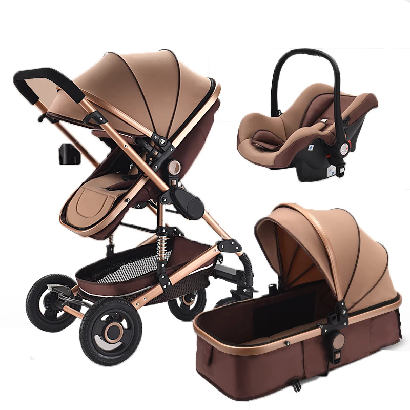Hot selling foldable fashion style baby stroller with adjustable height seat baby stroller 3-in-1 baby toys